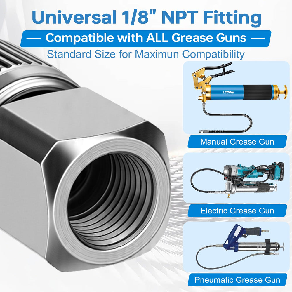 Lanniu coupler compatible with all 1/8 NPT grease guns