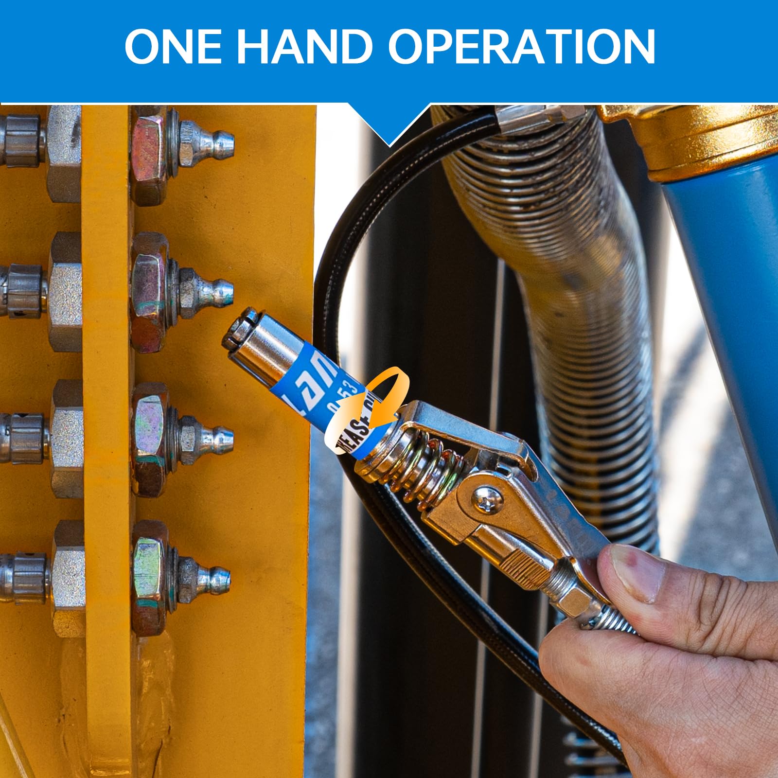 LANNIU one-handed operation saves time while connecting to grease nipples