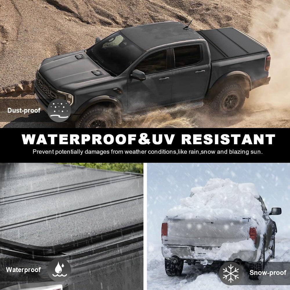 Lanotech Hard4Fold tonneau cover clamp system explains non-invasive mounting.