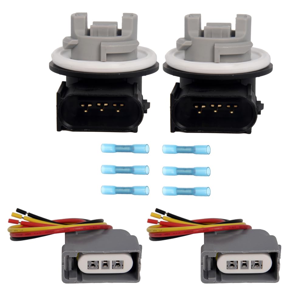 Lanphitus turn signal socket kit front-left view, direct-fit wiring for Ford