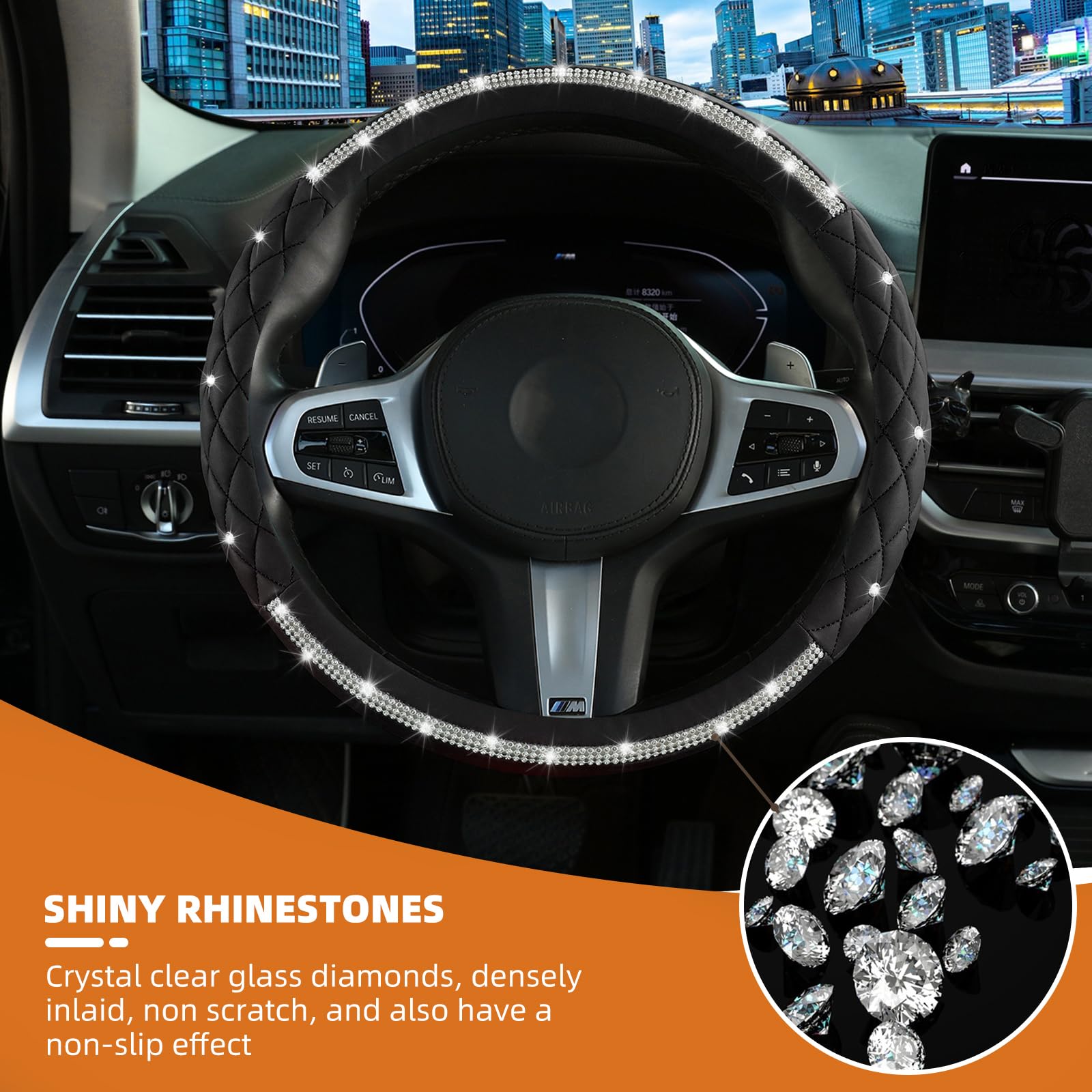 LANPU SURE anti-slip textured touch improves grip during driving.