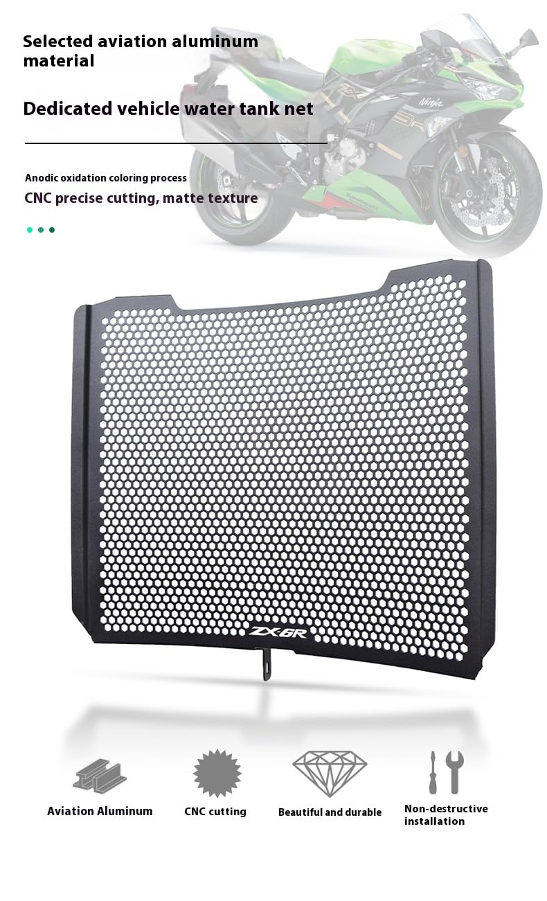 LANQIAN ZX-6R grid-detail highlights aluminum construction and aerodynamic protection.