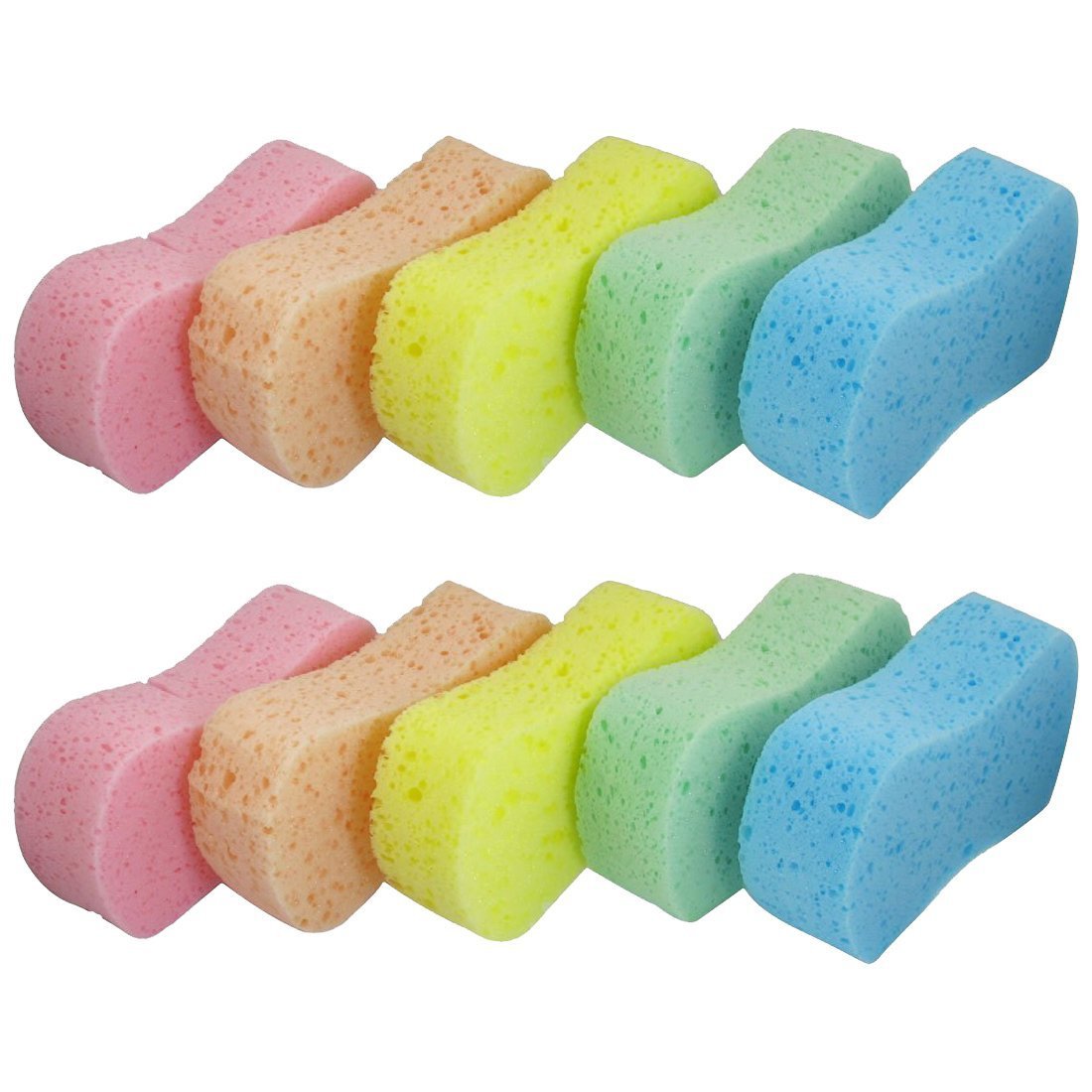 Lantee large sponge for car washing with a 10-pack bulk set and vibrant color.