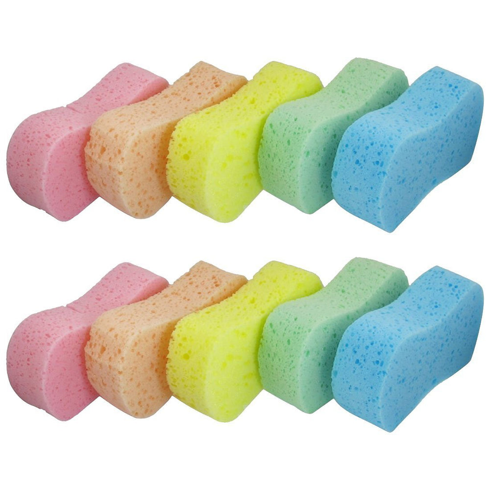 Lantee large sponge for car washing with a 10-pack bulk set and vibrant color.