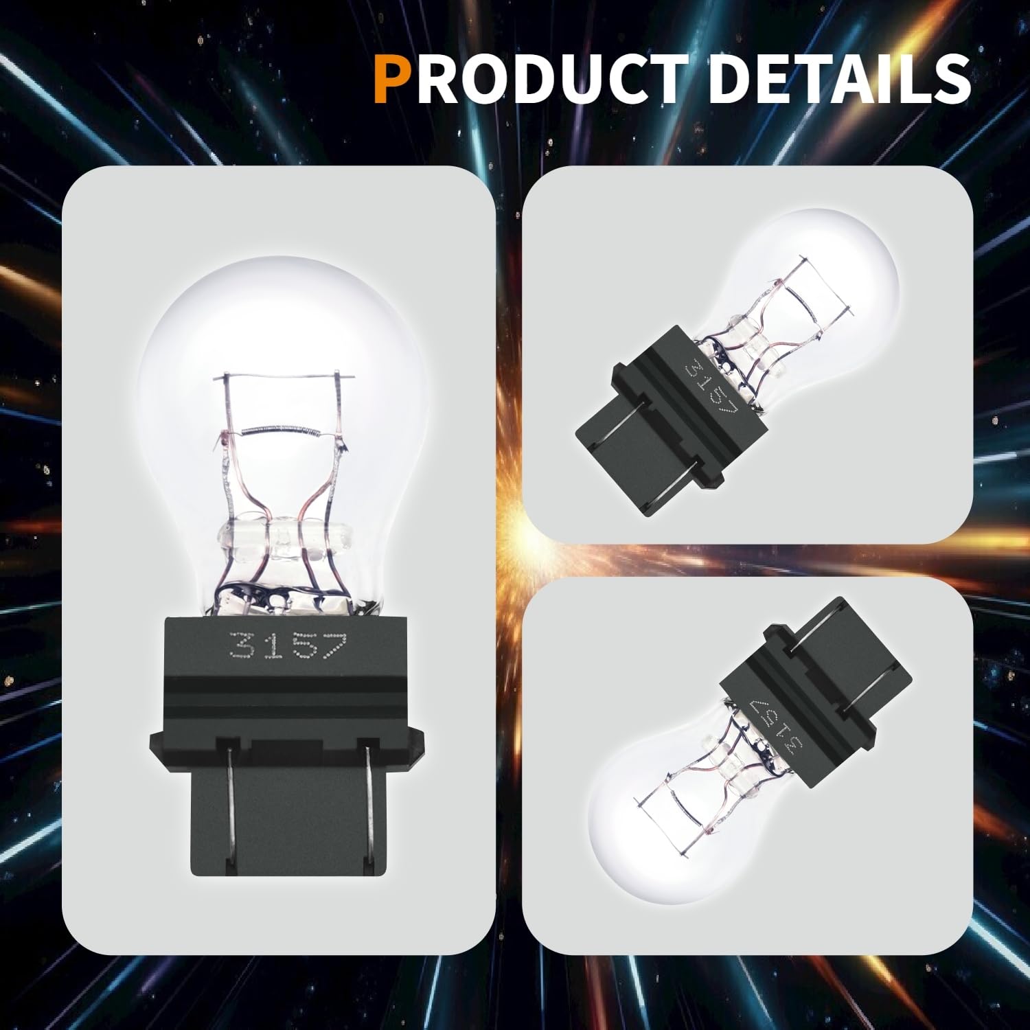 Lanuovx 3157 tail light bulb offers bright rear illumination.