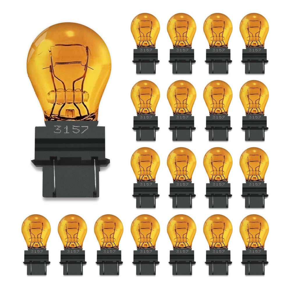 Lanuovx 3157A amber bulbs pack for brake light signaling