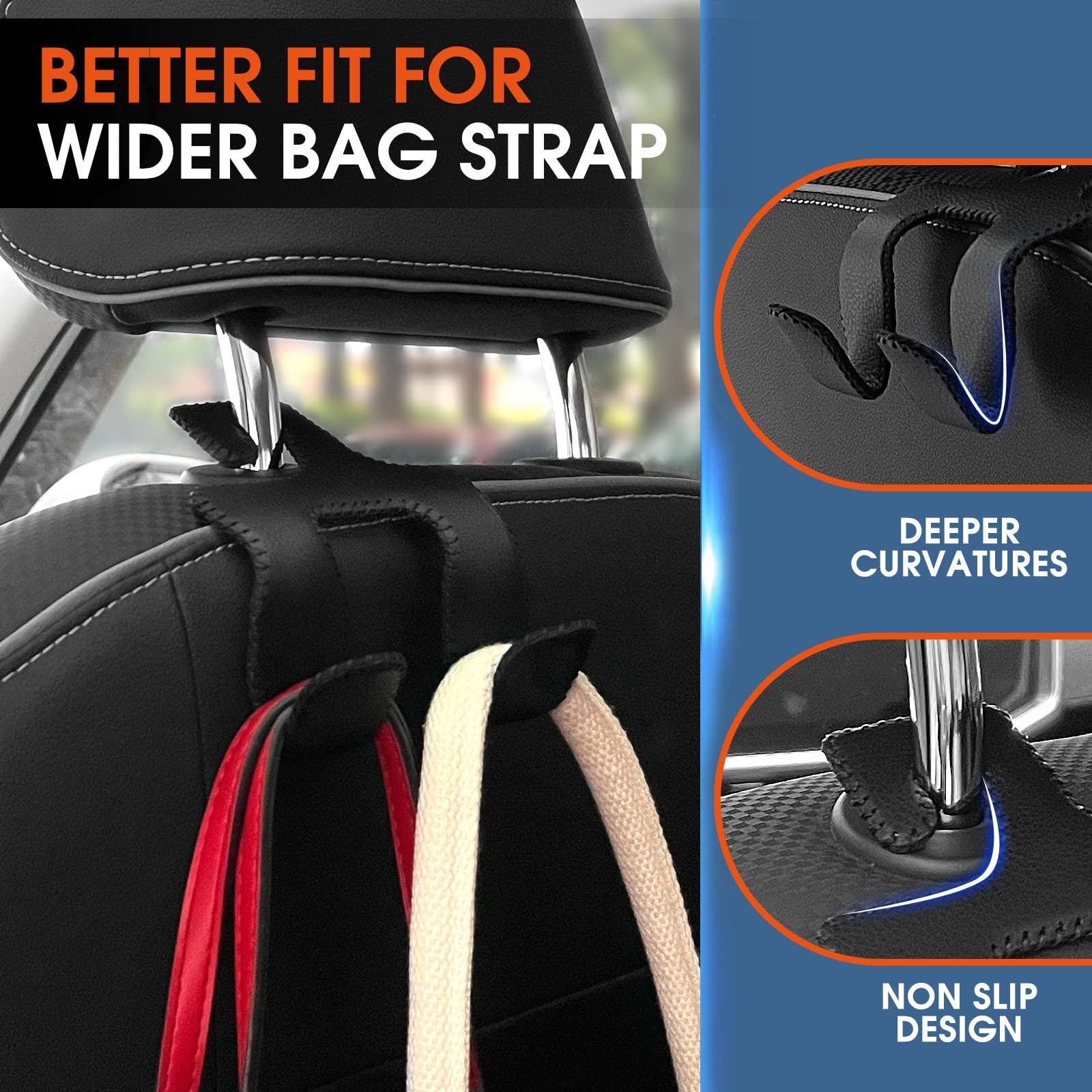 LANVRION dual-hook design keeps bags elevated and stable.