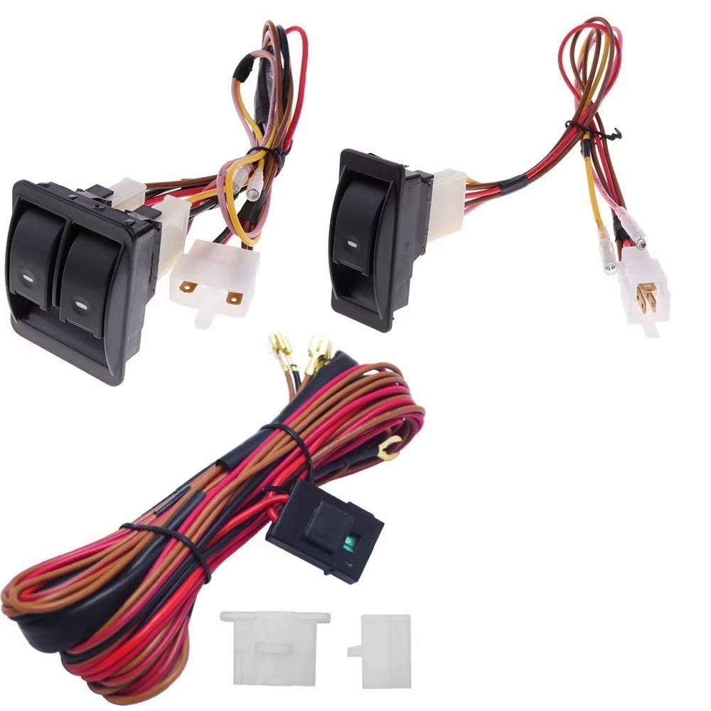 Larlansz 12V power window switch kit overview with compact components for easy upgrade