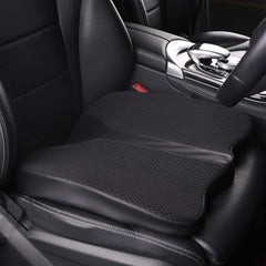 LARROUS car seat cushion shows ergonomic-design closeup for back support on long drives