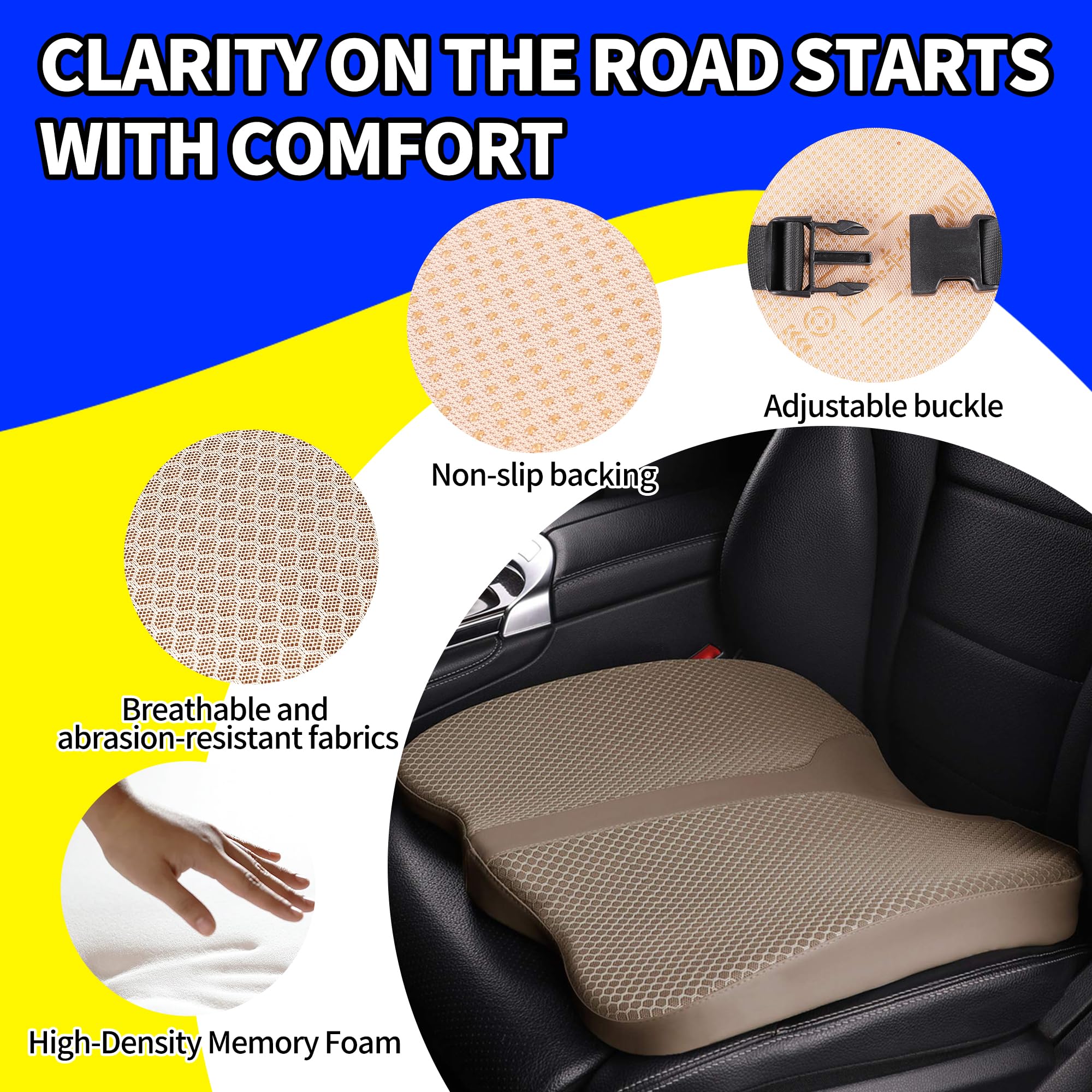LARROUS ice mesh breathable fabric keeps the cushion cool during sit-down periods