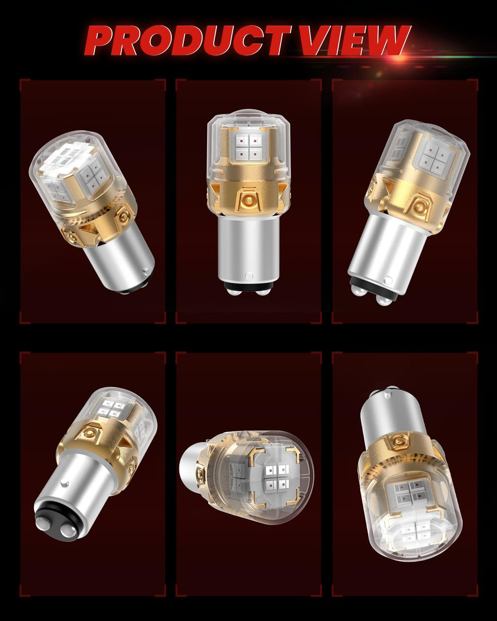 LASFIT 1157 red LED brake light beam on road improves braking visibility.
