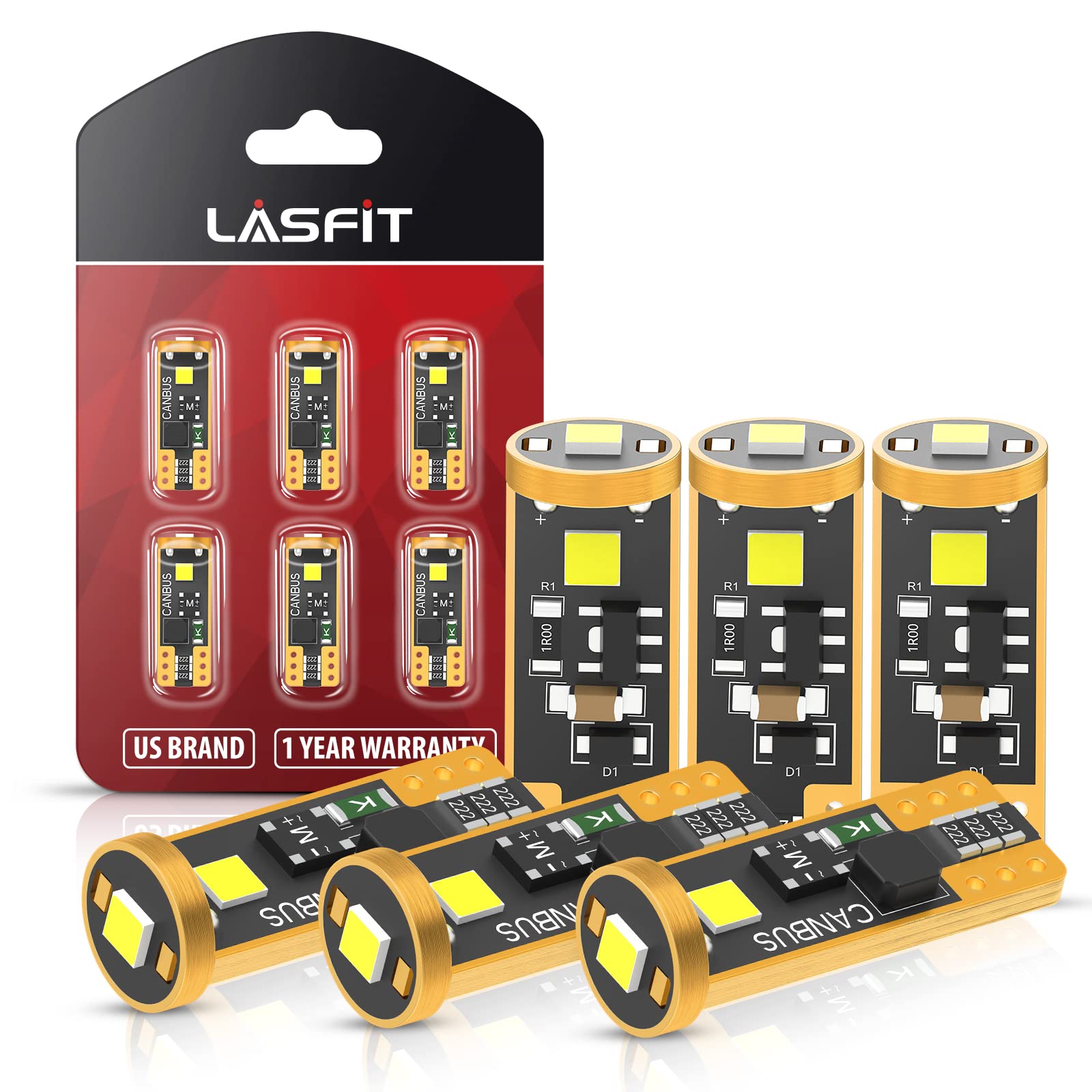 LASFIT 194 LED bulb in dome light delivering bright 6000K illumination for the cabin.