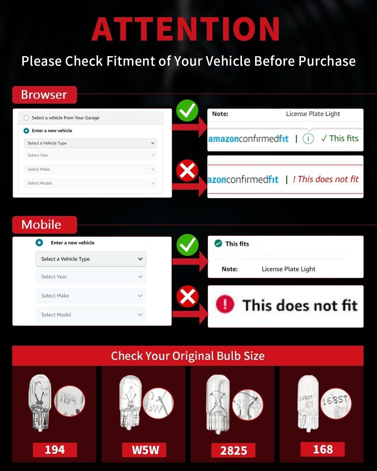 LASFIT 194 LED bulb in trunk light enhances cargo visibility.