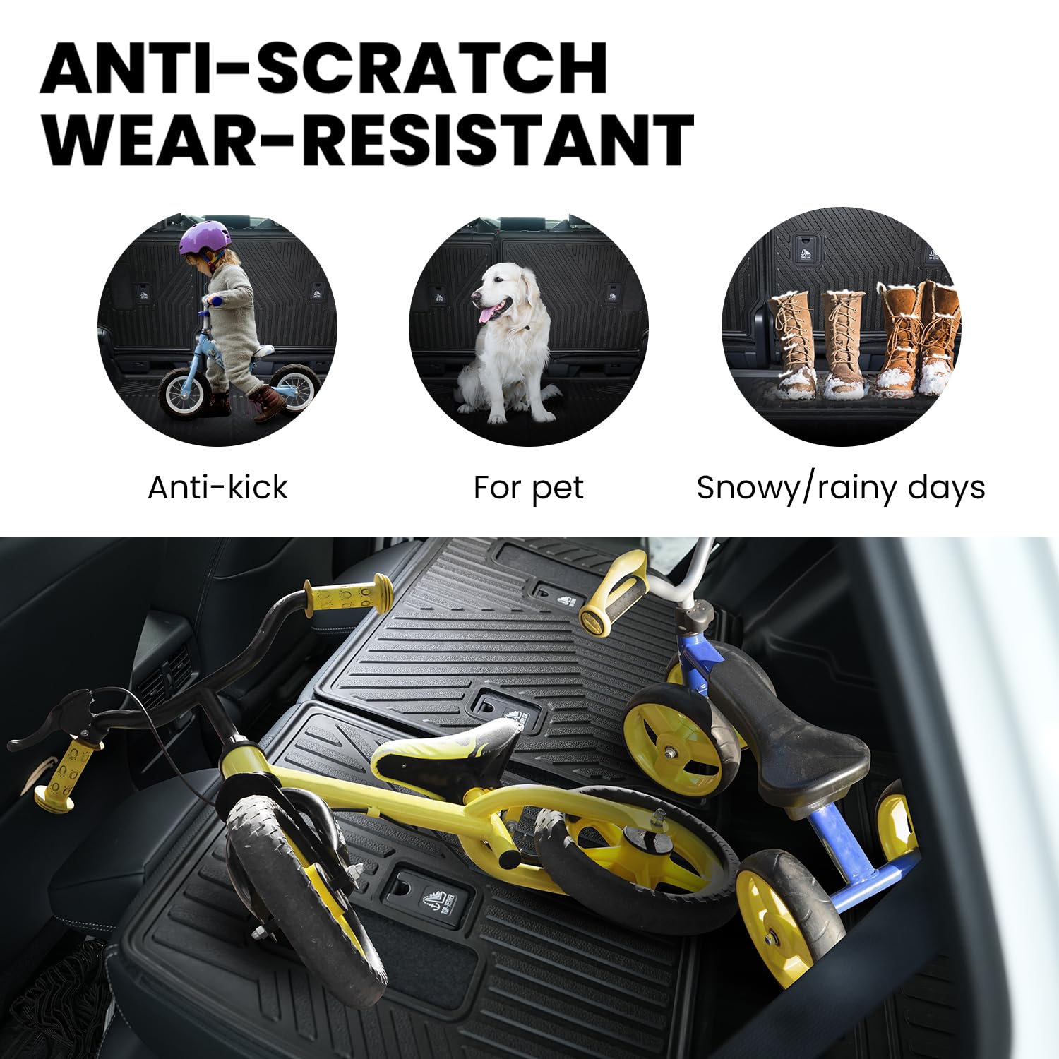 Velcro installation for quick, tool-free setup secured to the back of seats