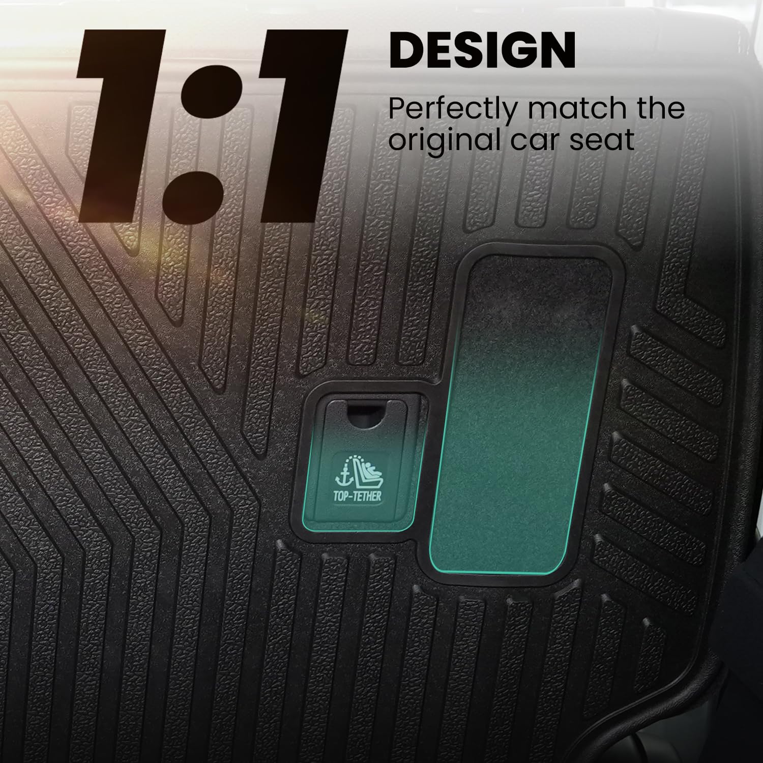 Waterproof LASFIT back cover protects seats from spills and stains