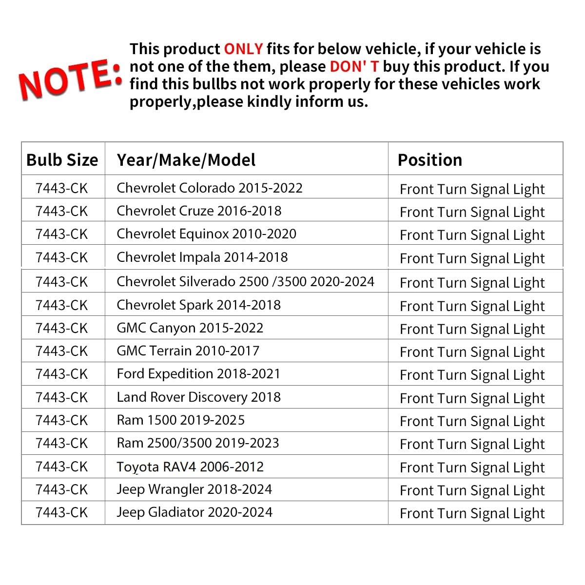 LASFIT 7443CK LED bulb switchback amber white enhances signaling and daytime visibility