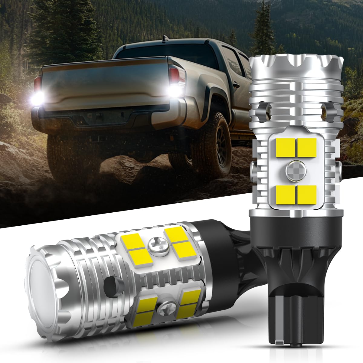LASFIT 921 LED reverse light for Toyota Tacoma with 6000K cool white glow