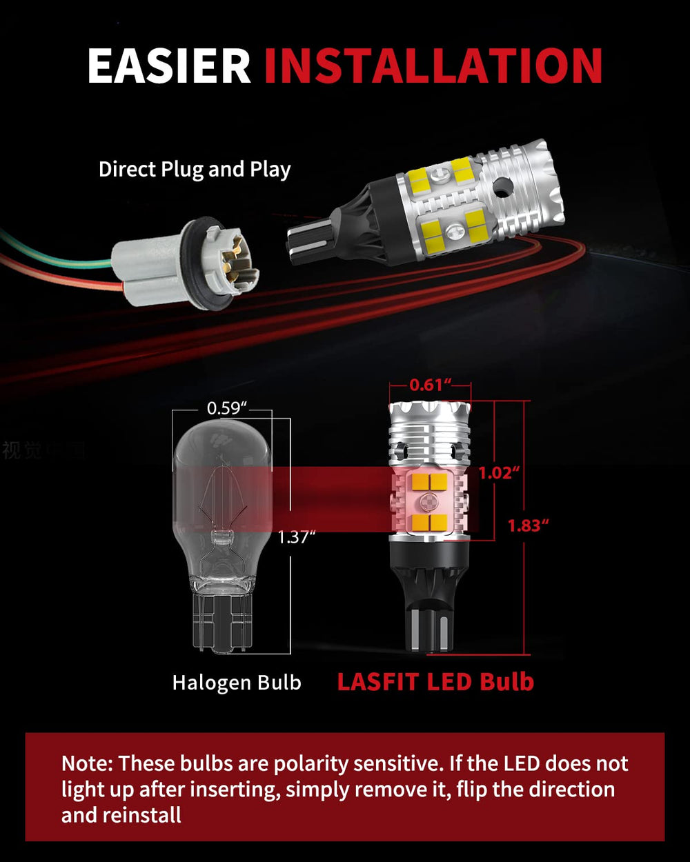 Low-flicker LASFIT 921 LED reverse light for reliable operation