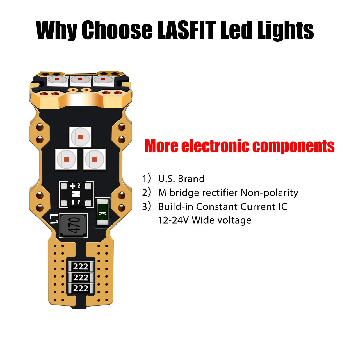 LASFIT 6000K white-red output provides versatile vehicle lighting options.