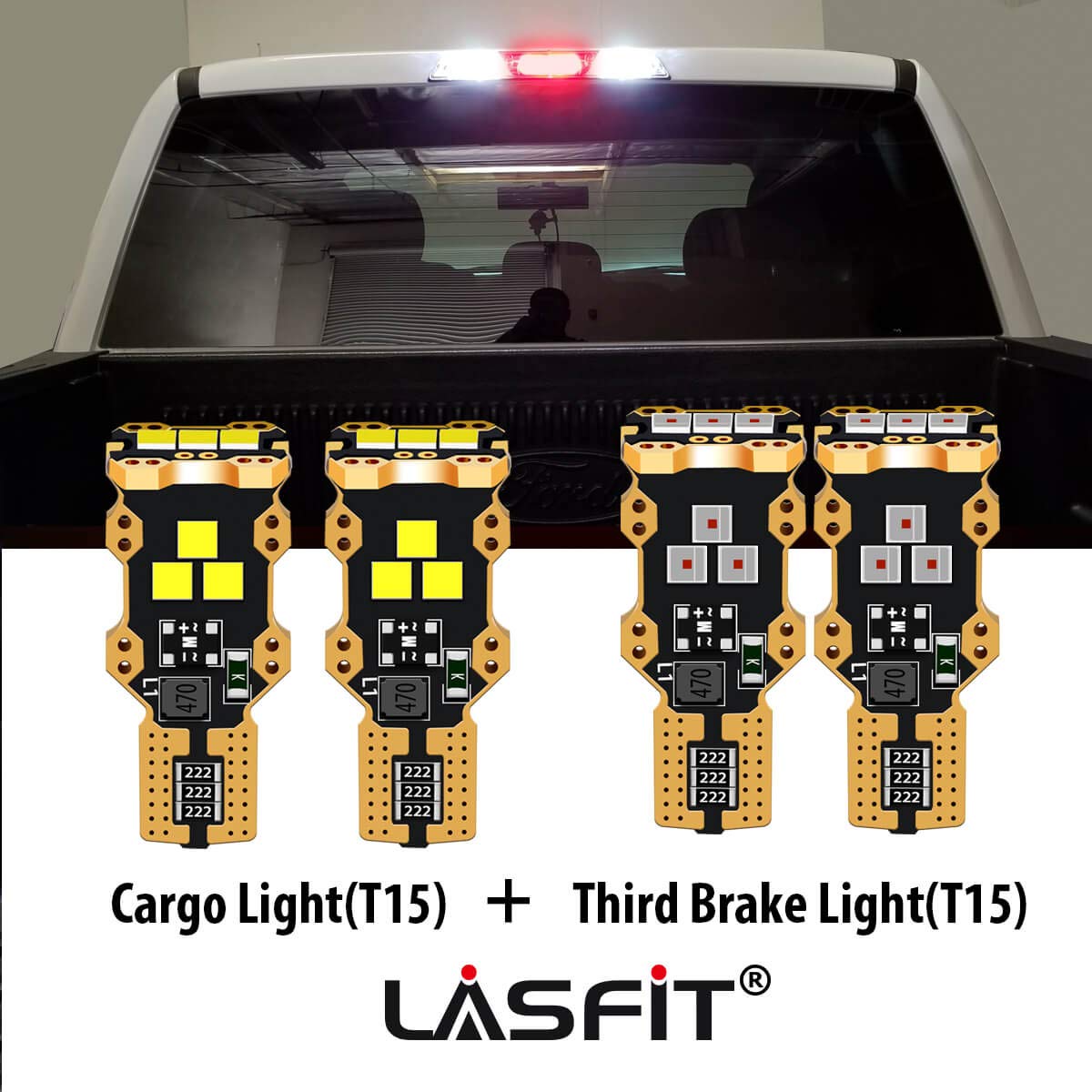 LASFIT high-mount stop light combo enhances brake light clarity.