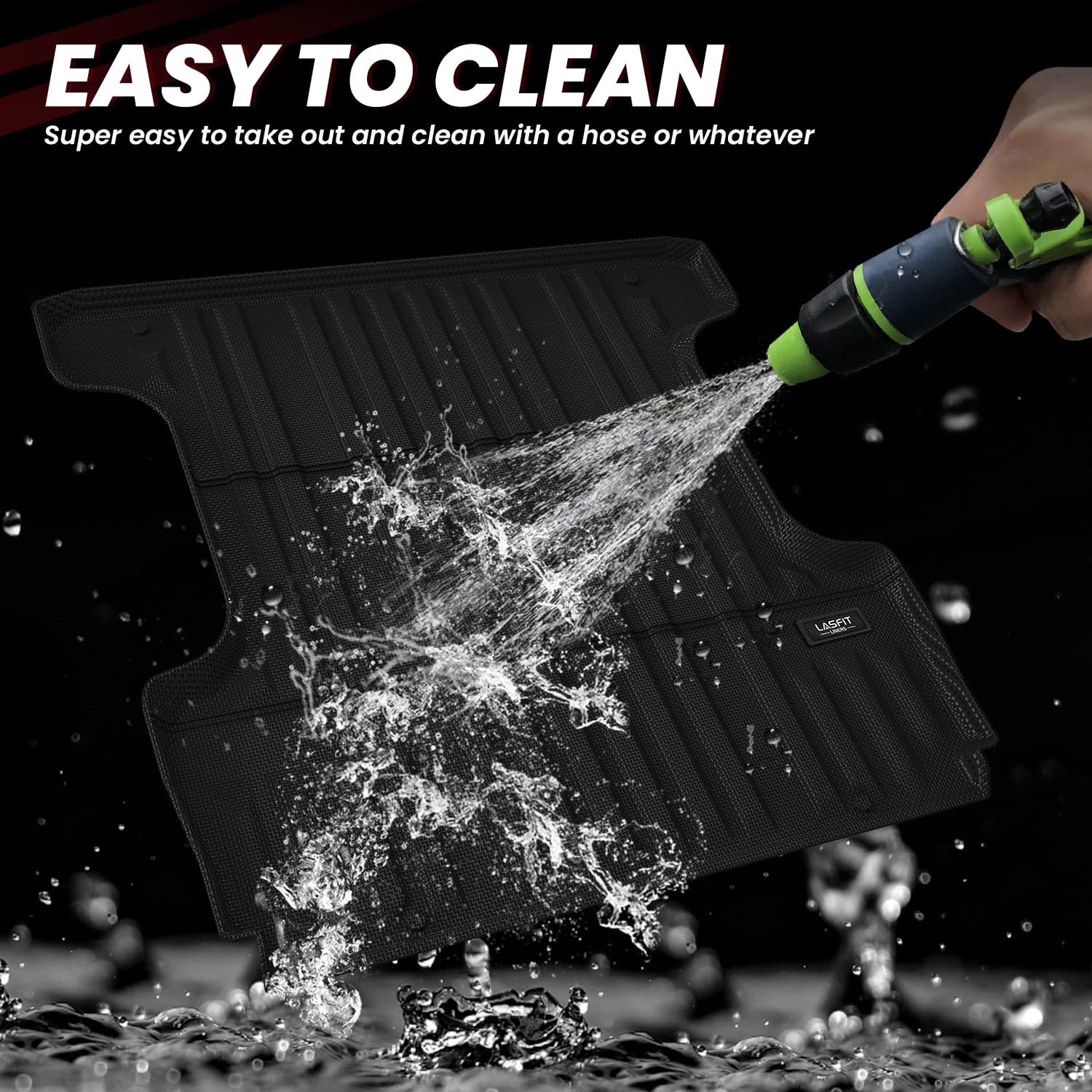 LASFIT bed mat cleans quickly with water or high-pressure spray