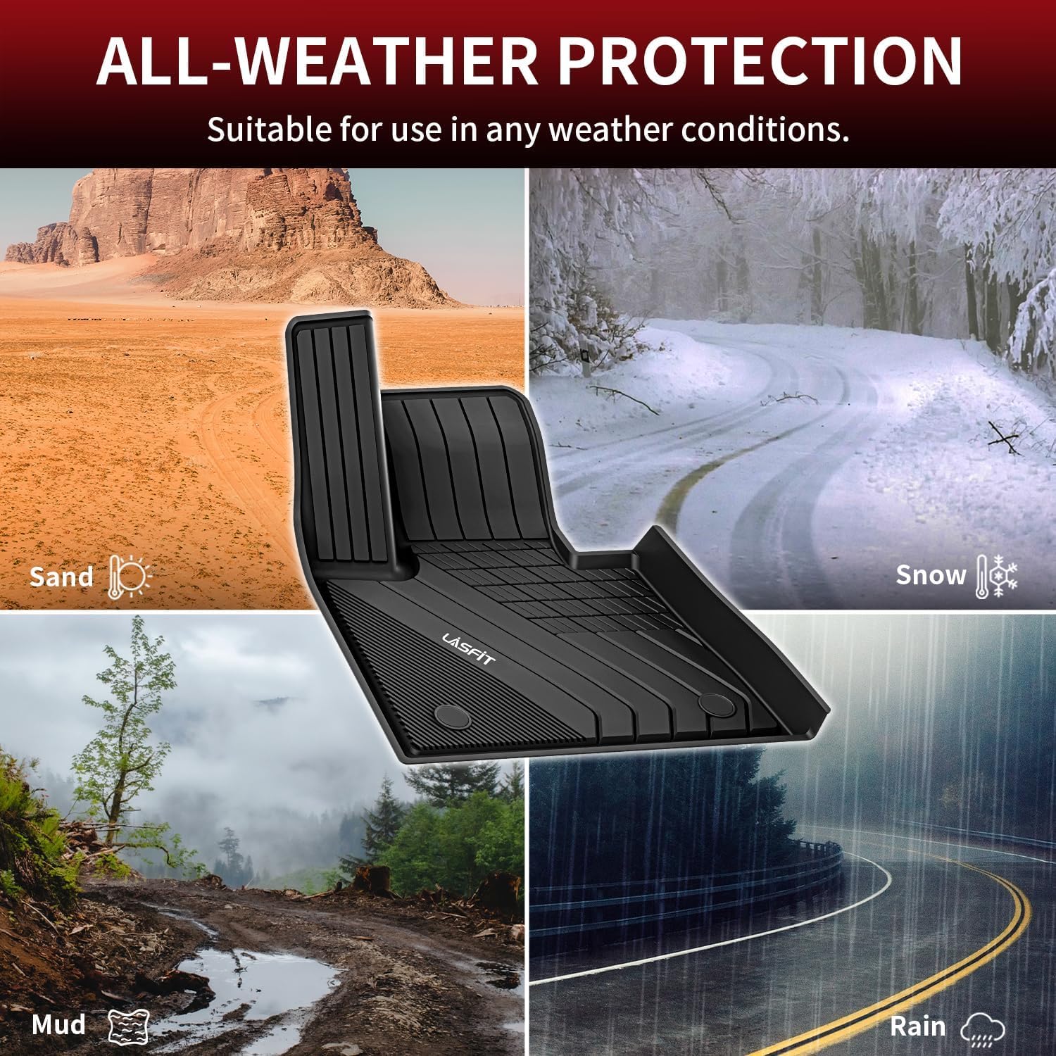 LASFIT BMW X5 precise-fit floor mats for 5-passenger models in black