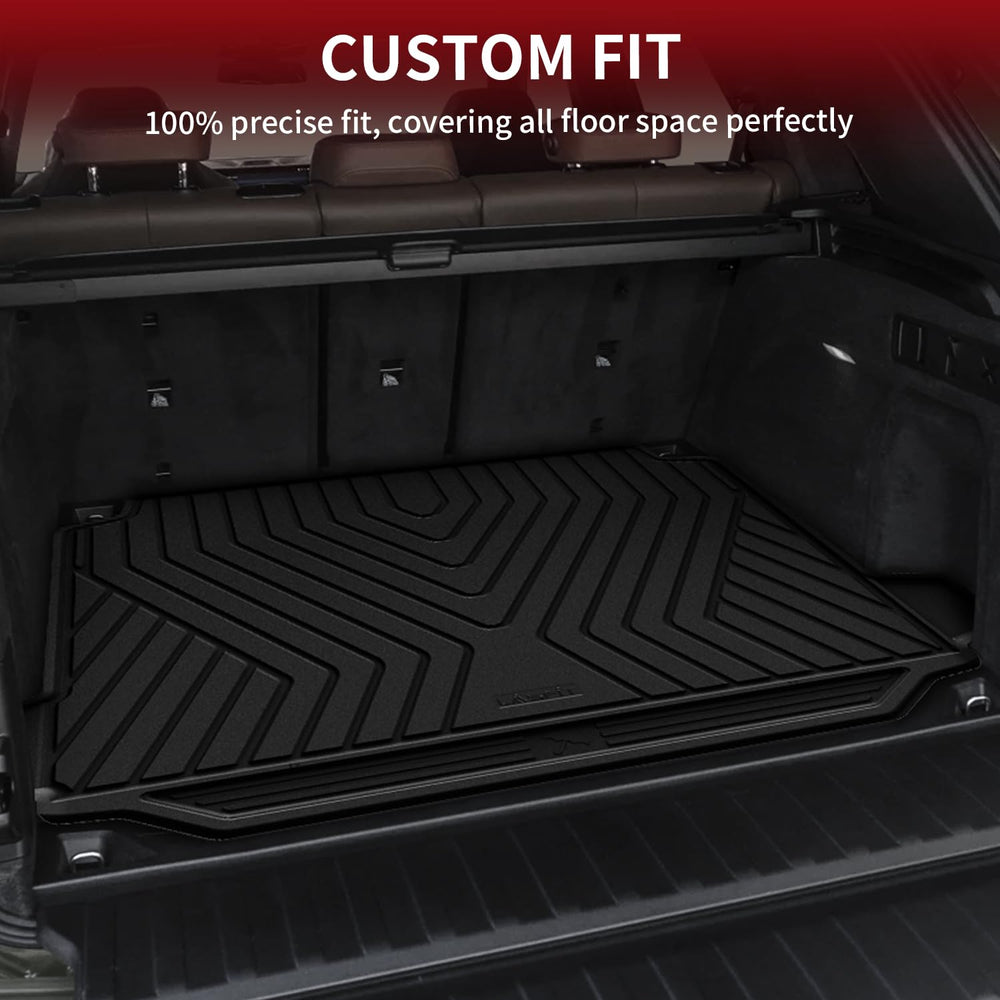 LASFIT trunk liner for BMW X5 features raised edges to contain spills.