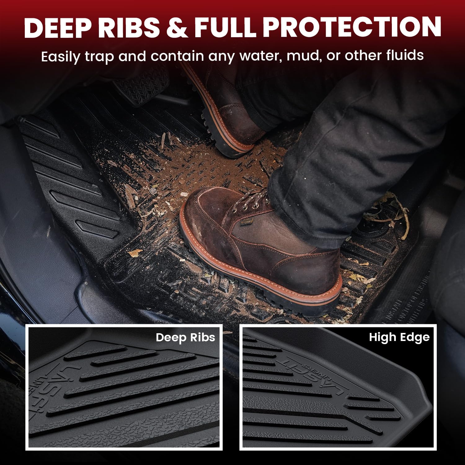 LASFIT Elantra trunk mat keeps cargo area organized and protected.