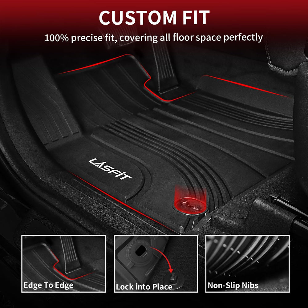 LASFIT Elantra floor mats 2nd row cover the cabin floor securely and keep interiors clean.