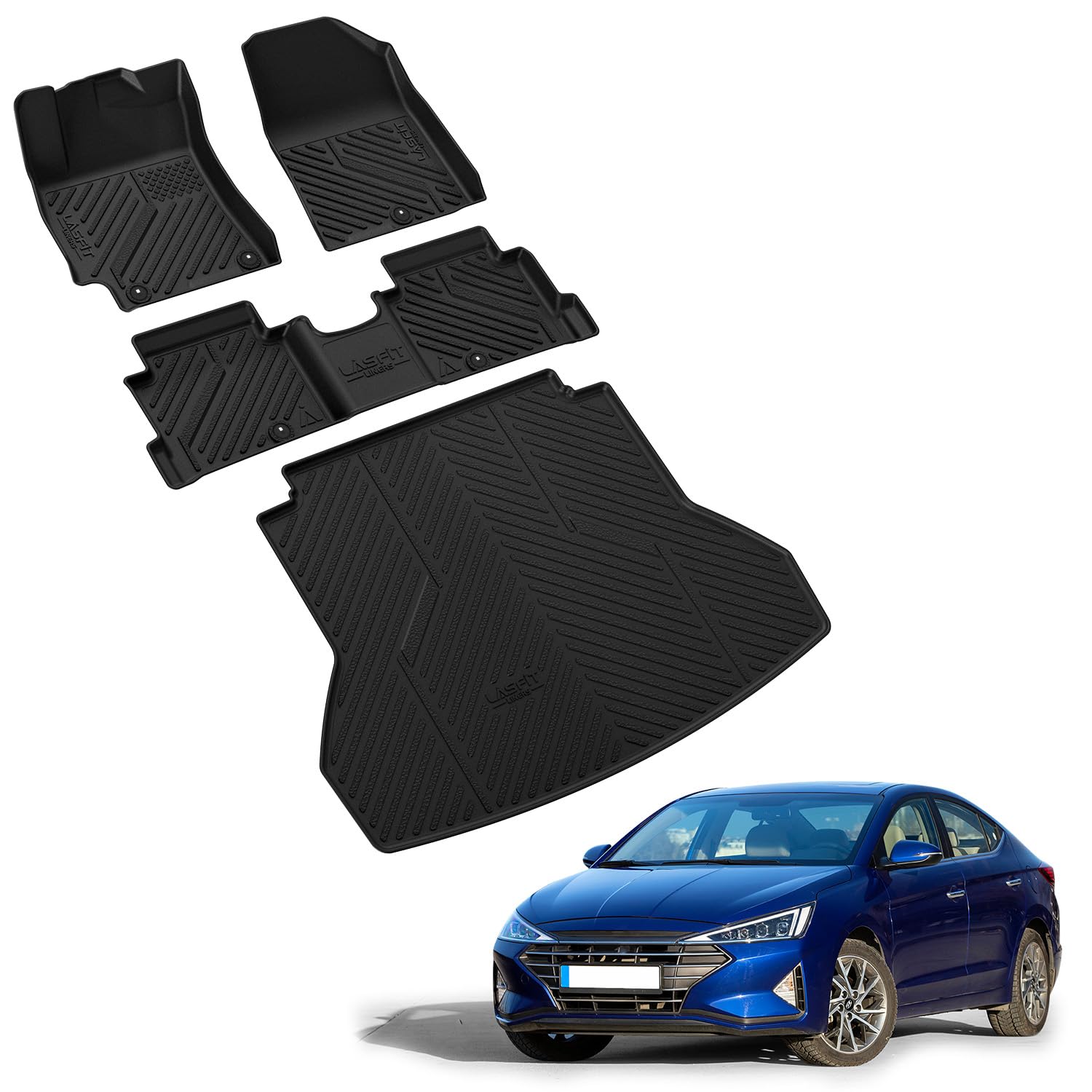 LASFIT Elantra mats non-slip studs improve safety during entry and exit.