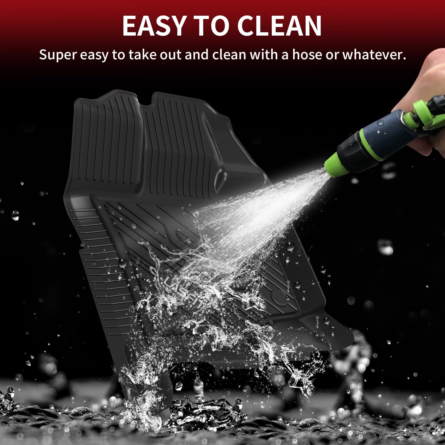 LASFIT floor mats are easy to wipe clean after trips.