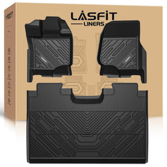 LASFIT F-150 front-row floor mats with precise fit and dirt protection.