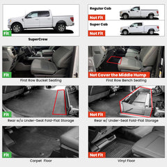LASFIT F-150 second-row mats demonstrate snug fit and easy cleanup.
