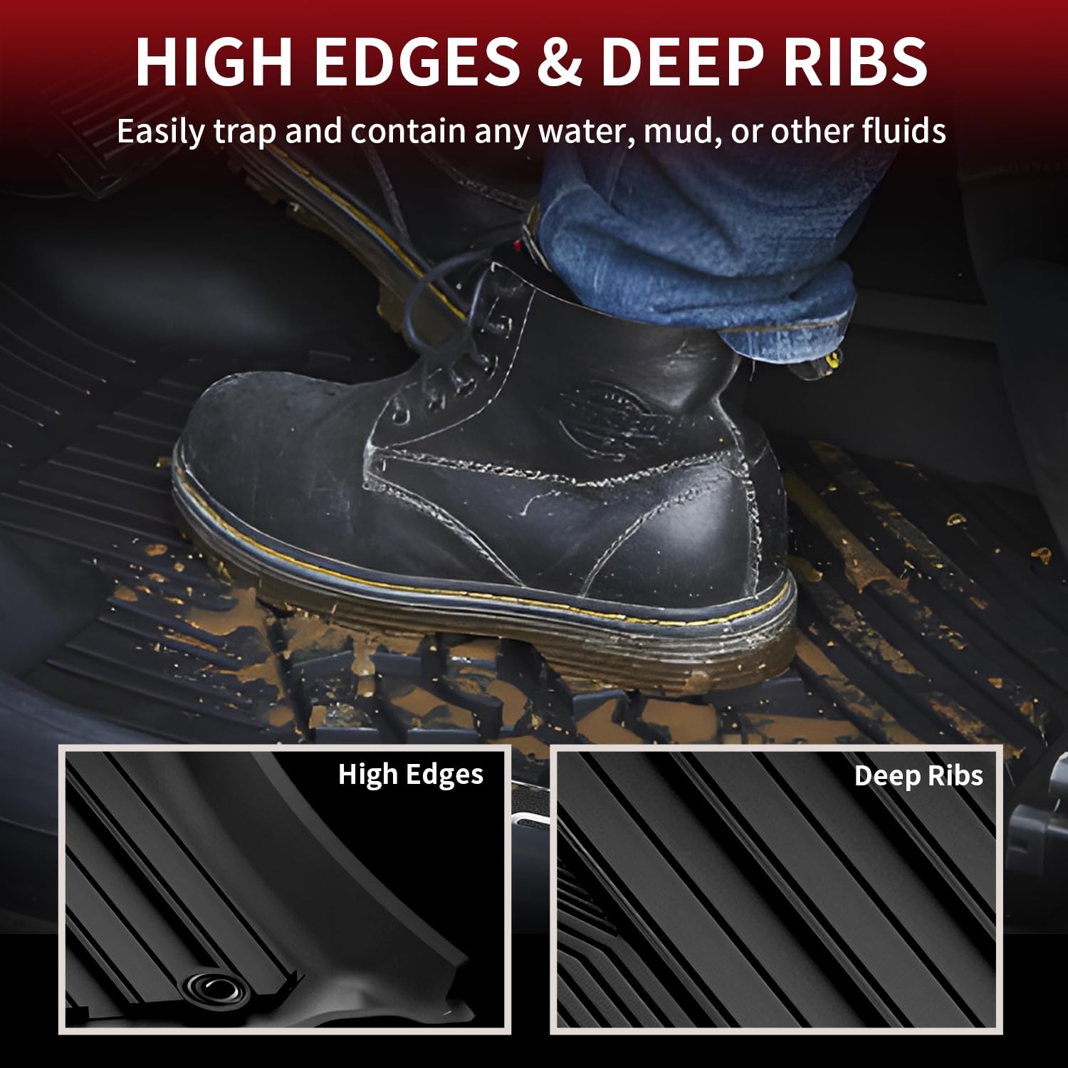 LASFIT all-weather floor mats deliver durable protection against mud, snow, and rain.