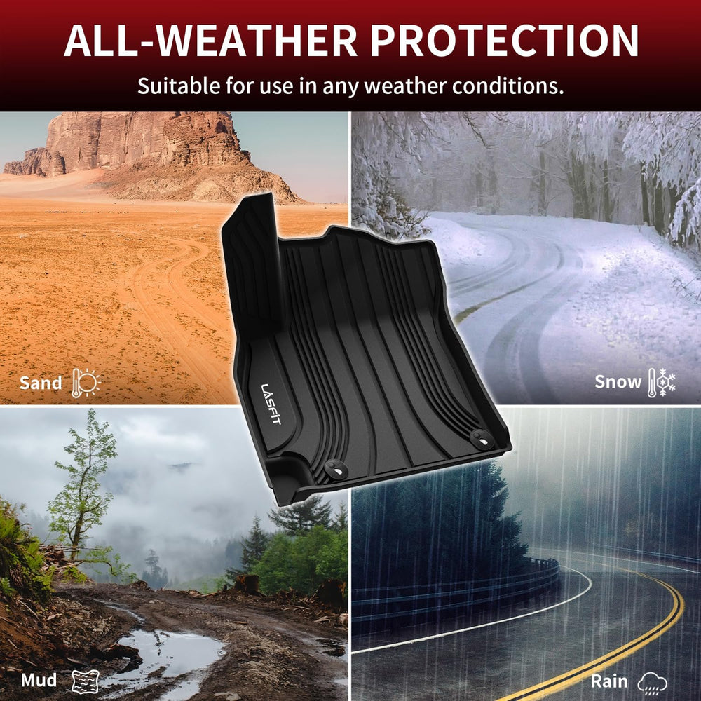 LASFIT all-weather mats protect against dirt, mud, snow, and spills.