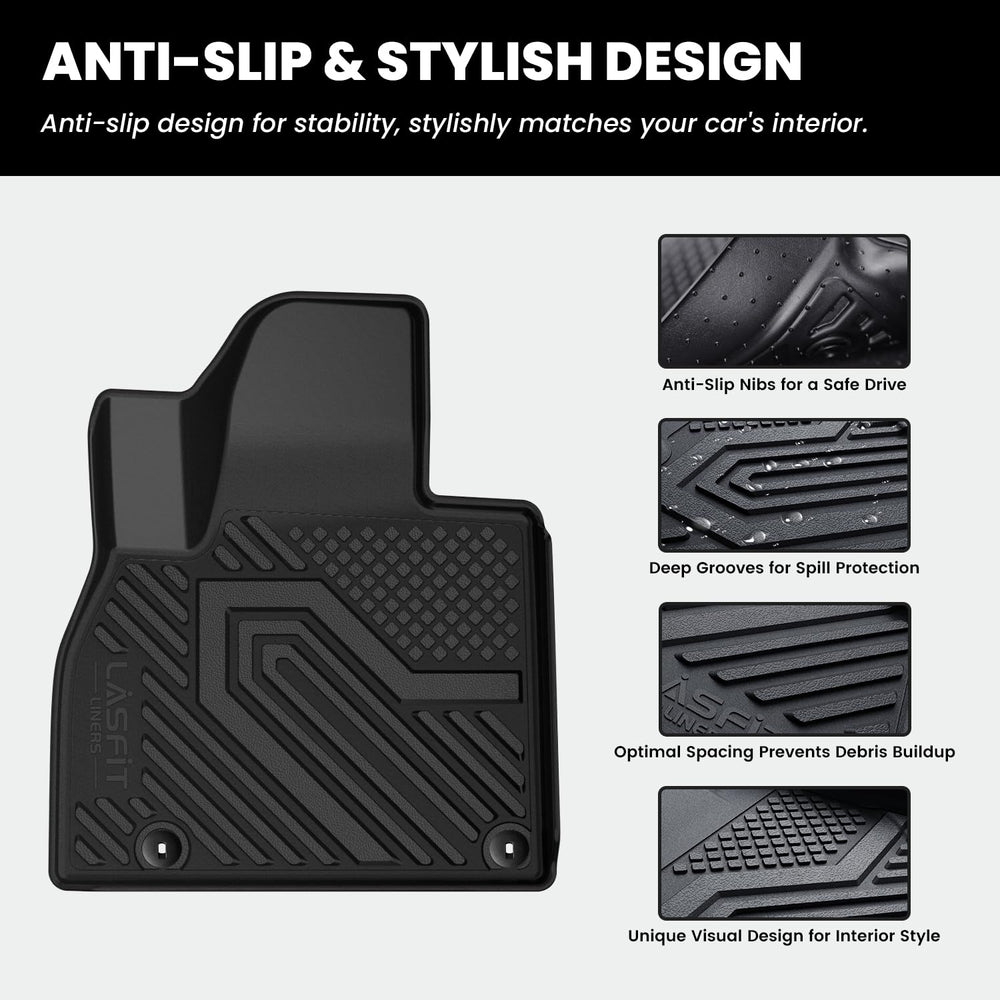 LASFIT floor mats anti-slip studs enhance safety in Kia Telluride.