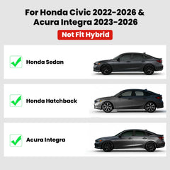 LASFIT Honda Civic floor mats, full cabin fit illustrating edge-to-edge coverage