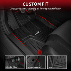 LASFIT Honda Civic rear-row mats demonstrating rear-seat coverage
