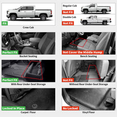 LASFIT custom-fit floor mats for crew cab 2019-2026