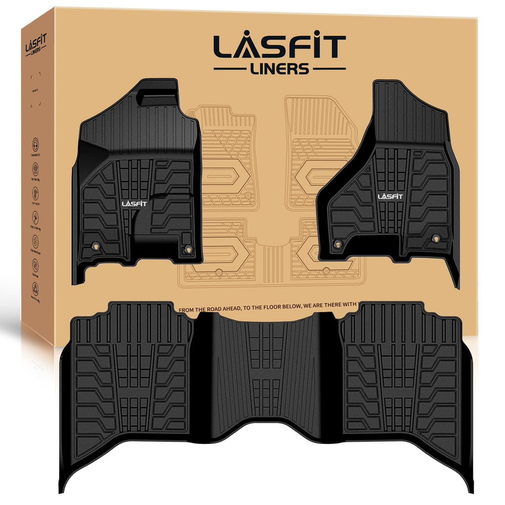 LASFIT floor mats edge-to-edge fit for Ram Crew Cab with durable all-weather protection