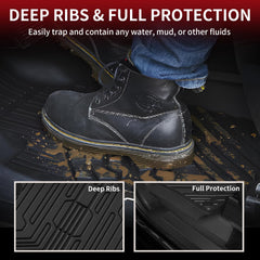 LASFIT all-weather front mats resist dirt and moisture during daily commutes.
