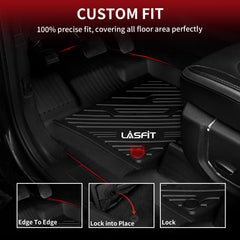 LASFIT raised-edge rear mats keep spills from spreading across floors.