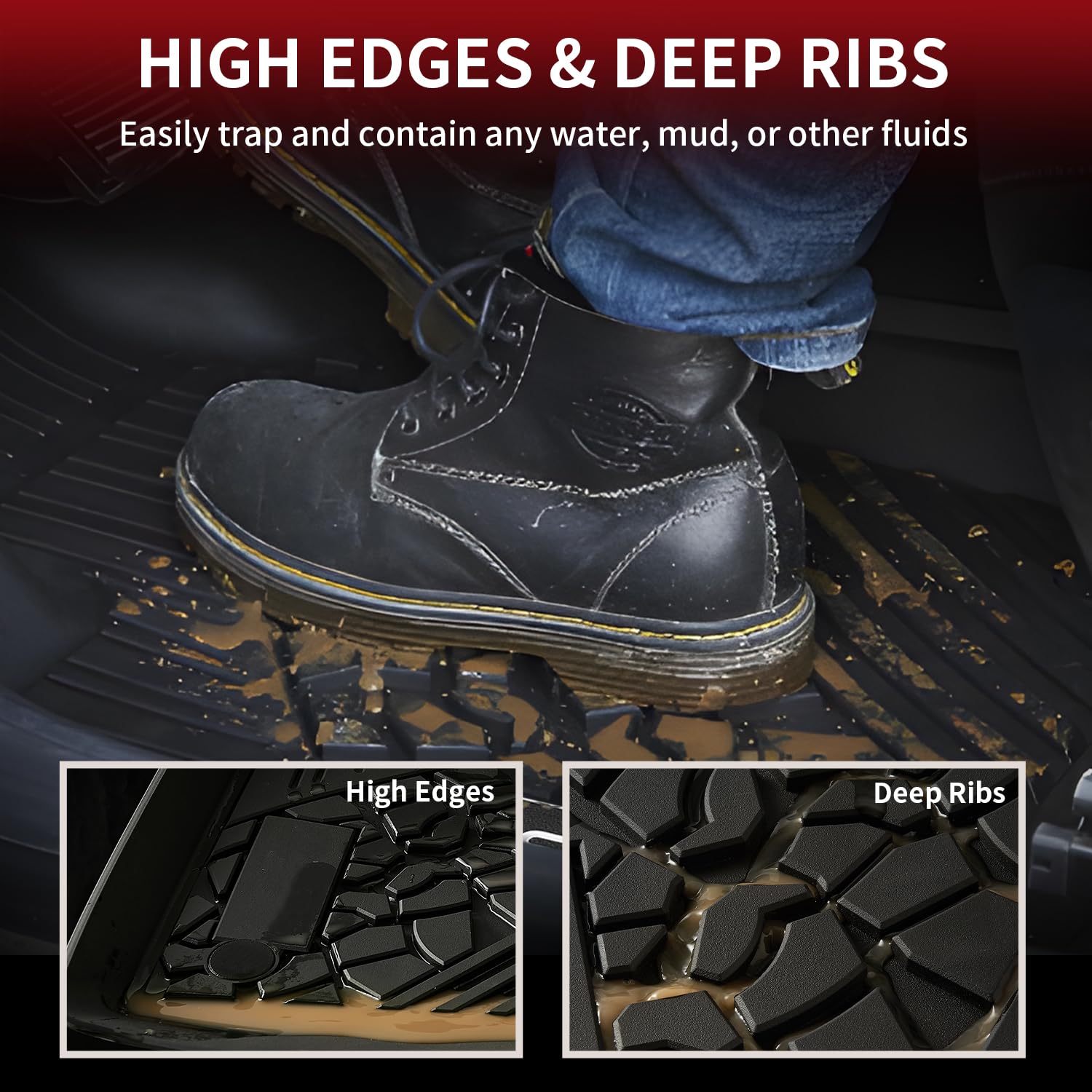 LASFIT floor mats for Jeep Grand Cherokee – driver area coverage built to last and resist curling.