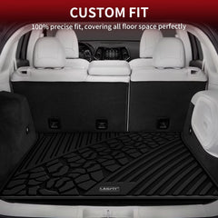 LASFIT edge-to-edge floor mats conform to Jeep Grand Cherokee interior contours.