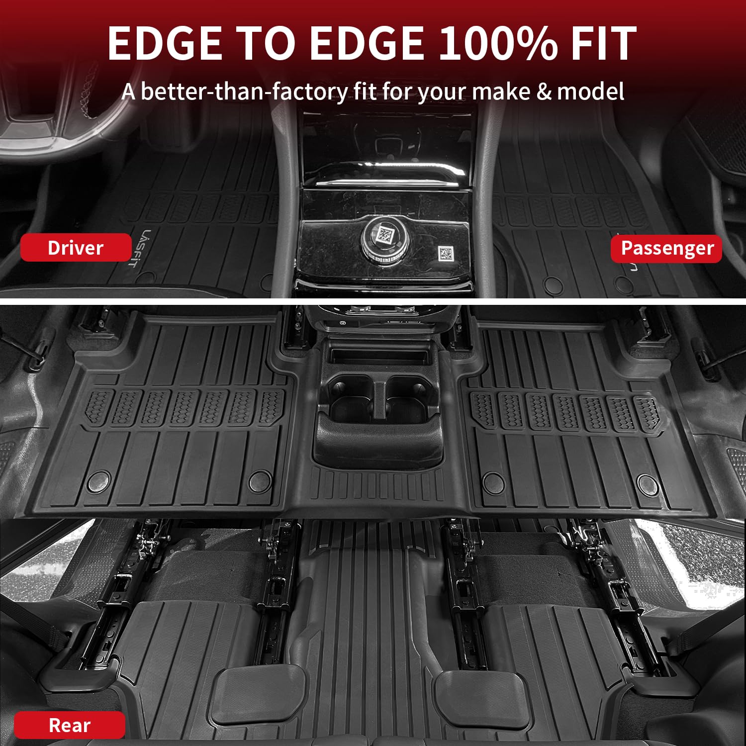 LASFIT raised edges contain spills and keep floors dry in Jeep GC L.