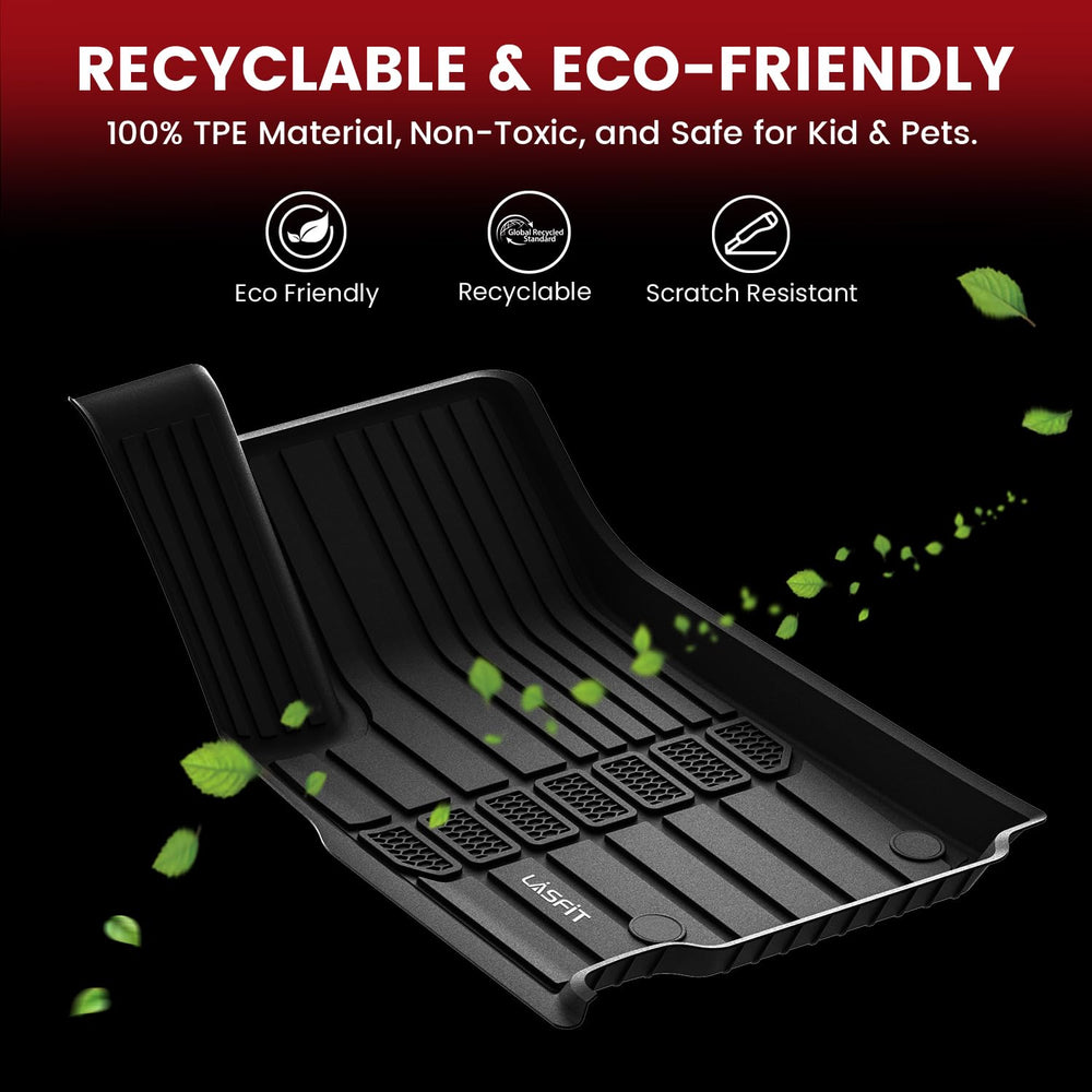 LASFIT soft-TPE material offers a soft, durable feel in the Jeep mats.