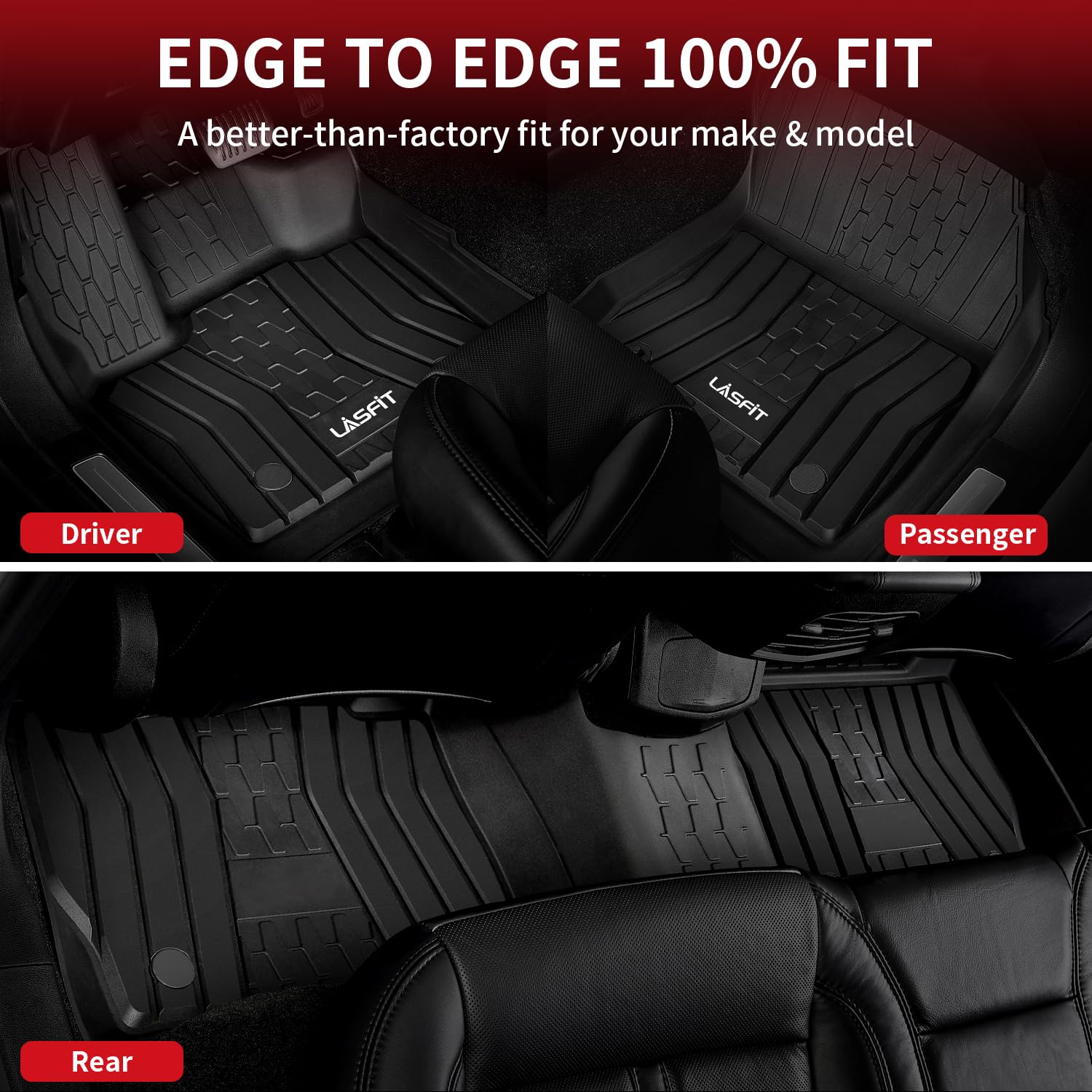 LASFIT Lincoln Continental all-weather mats resist dirt, mud, snow and rain.