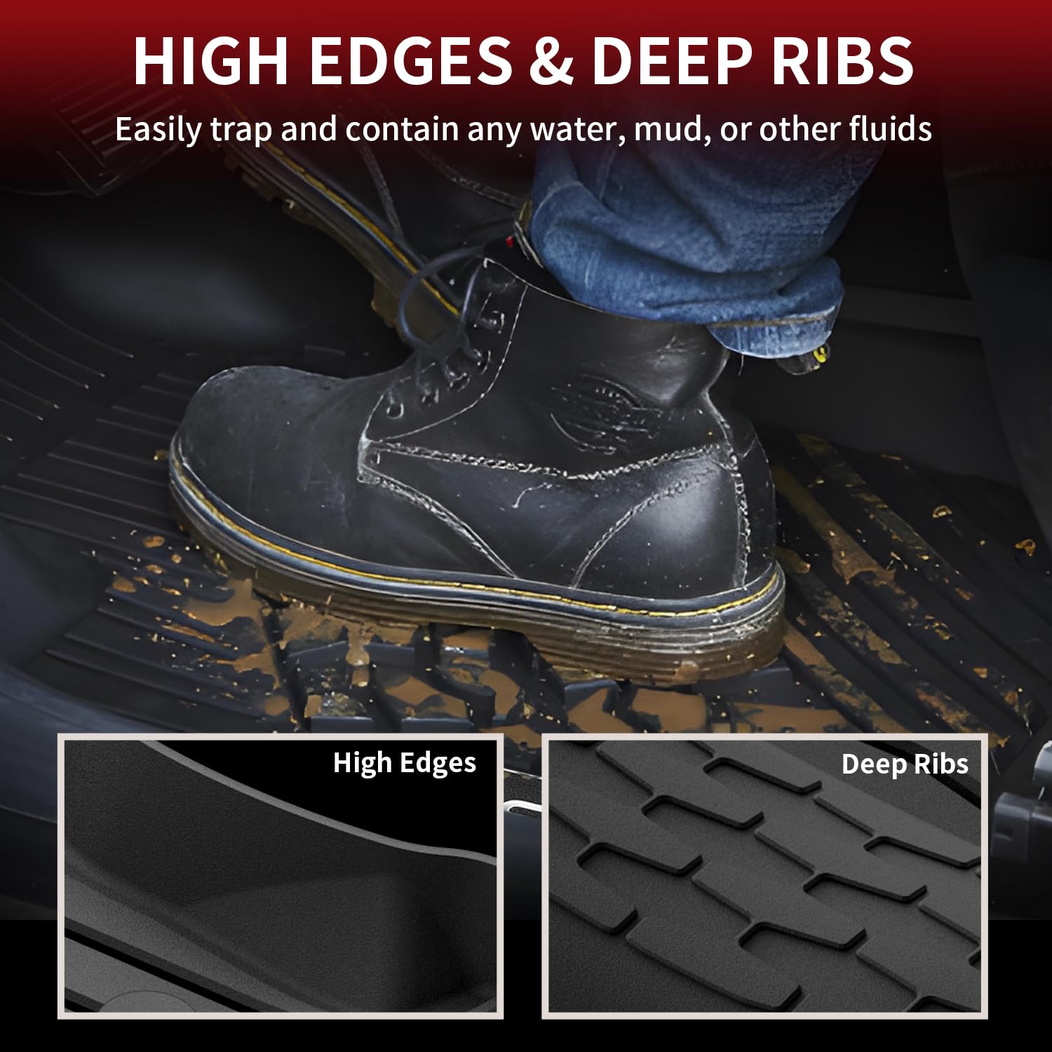 LASFIT Lincoln Continental second-row right mat guards against dirt and spills.