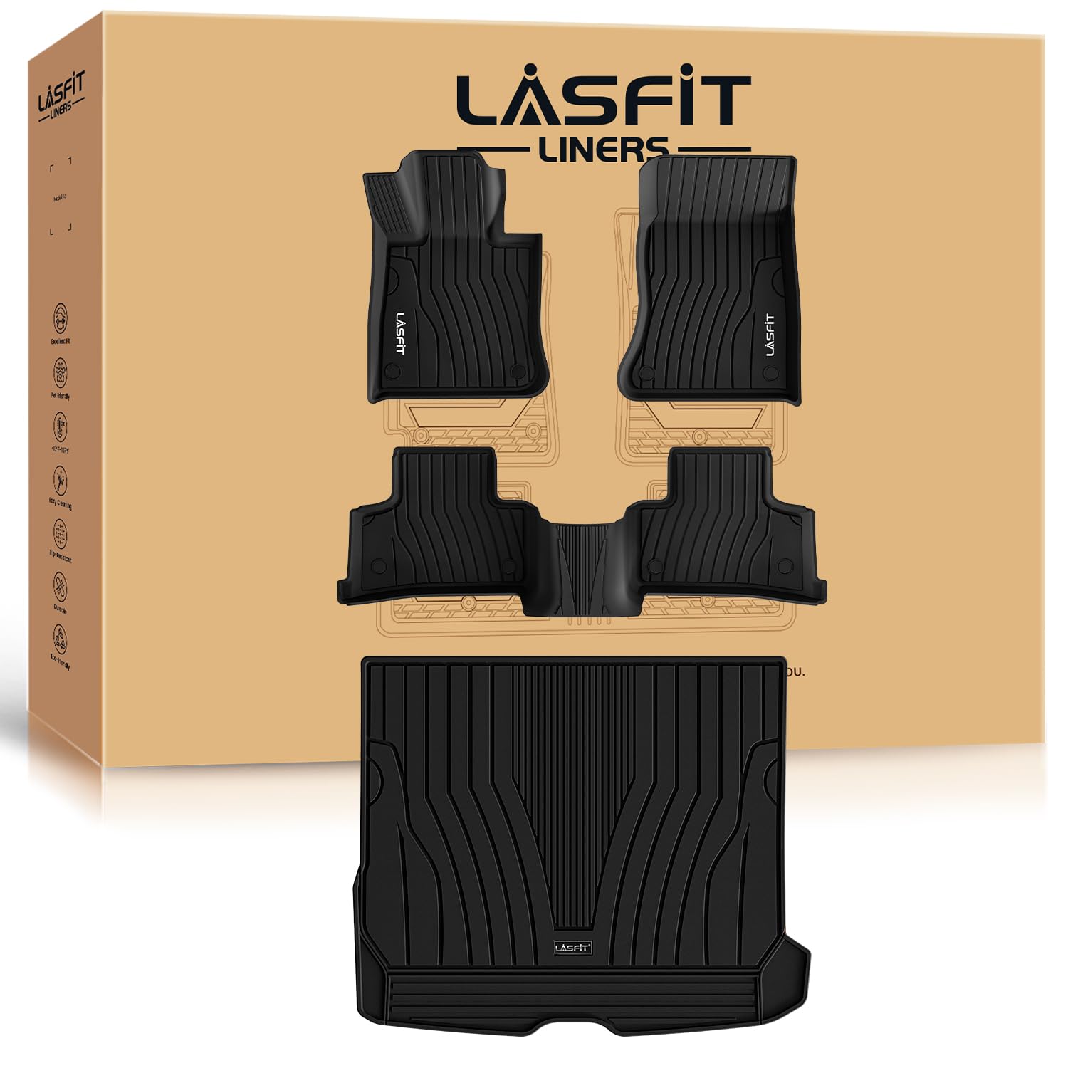 LASFIT floor mats for Mercedes GLC SUV offer a precise fit and full-coverage protection.