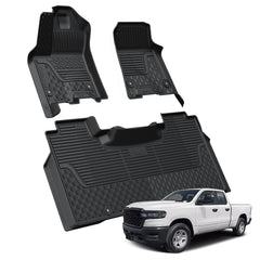 LASFIT floor mats for Ram 1500 crew cab edge-to-edge fit protects interior from dirt and spills.